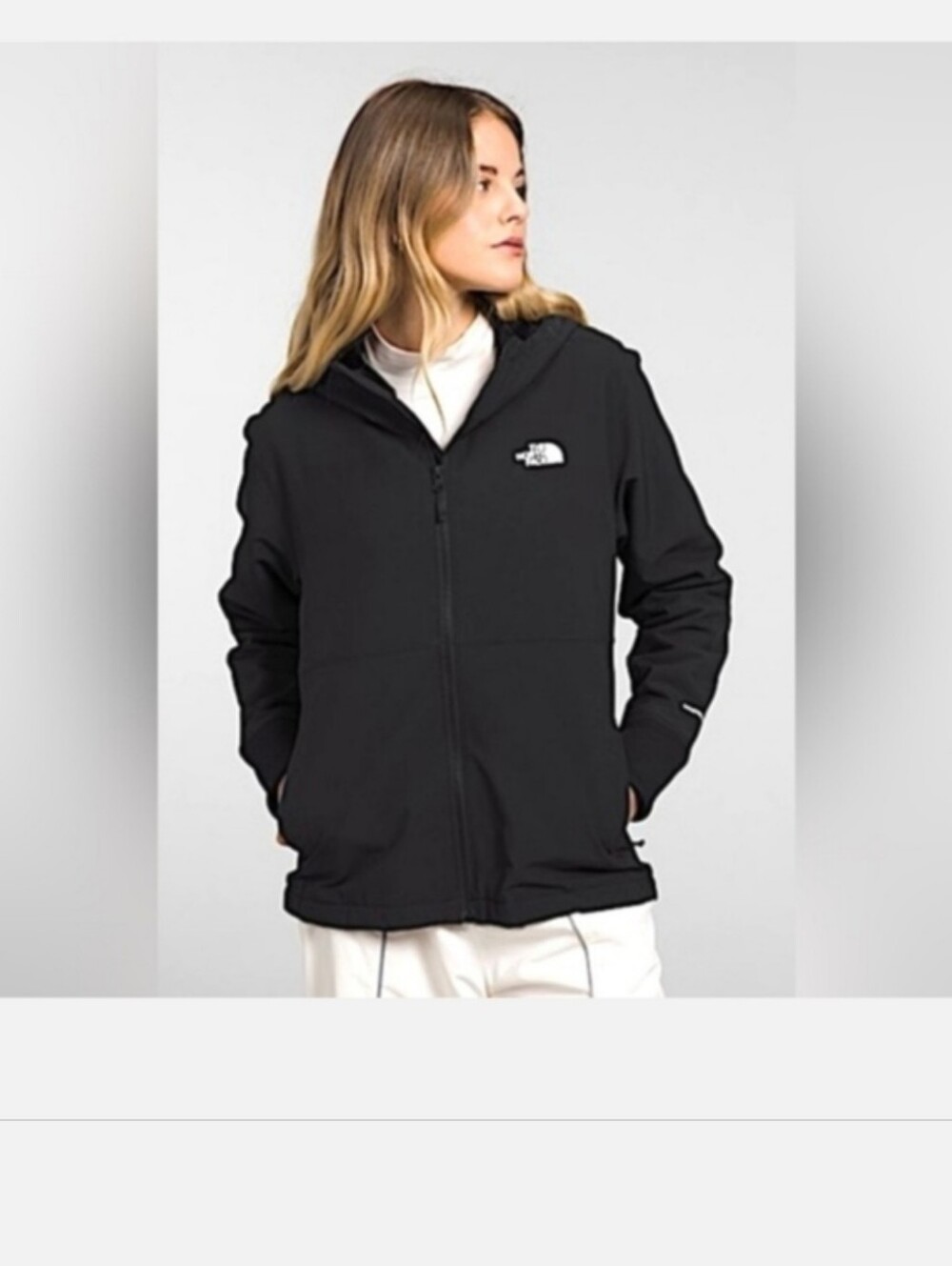 The North Face Women's Black Hooded Soft-Shell Jacket (Windwall)